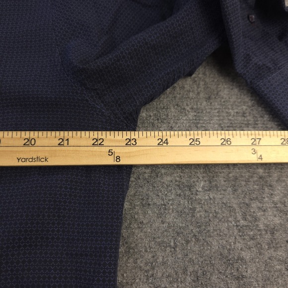 Ted Baker Shirt 5 Blue Geometric Long Sleeve Point Collar Button Up Cotton - Picture 5 of 9